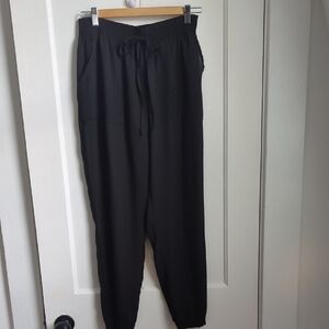 Women's  Zinga Black Sheer Drawstring Jogger Pants Size M